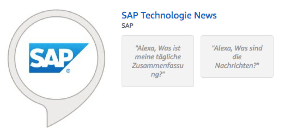 Alexa Skill Marketing bei SAP
